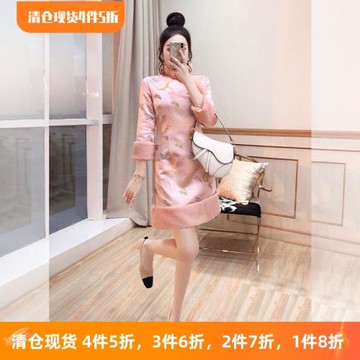 中式女裝中國風夾棉拜年服春裝唐裝棉襖新年戰袍過年改良版旗袍