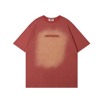 From Mars 不要反駁 漸變做舊水洗設計感夏季嘻哈寬松男女短袖T恤