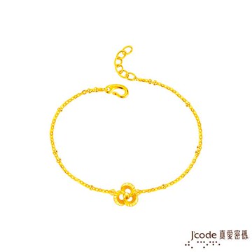 Jcode真愛密碼金飾 小花開硬金手鍊