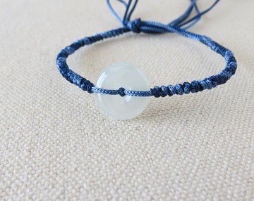 本命年【歲歲平安】冰種翡翠絲光編織手鍊*SS18*招財、保平安