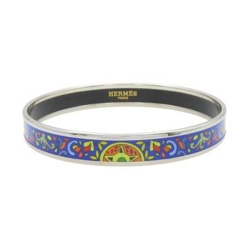 HERMES 愛馬仕 藍色 琺瑯 鍍金屬 Email Bangle 手環 【二手名牌BRAND OFF】