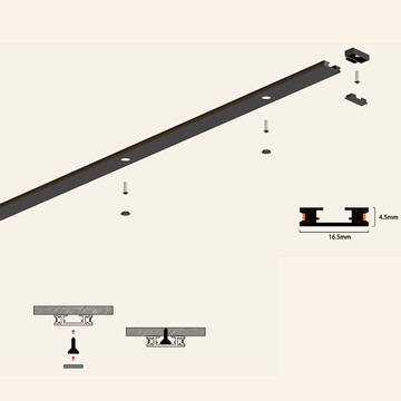 【編織軌道】超薄明裝軌道 F05-CT16