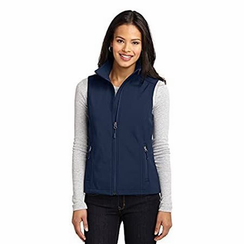 色移り有り SPORT AUTHORITY Port Authority レディース コアソフトシェルベスト US サイズ: Large カラー:  ブラック 通販
