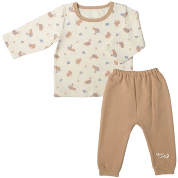 akachan honpo - 長袖家居服-小熊-淺卡其色