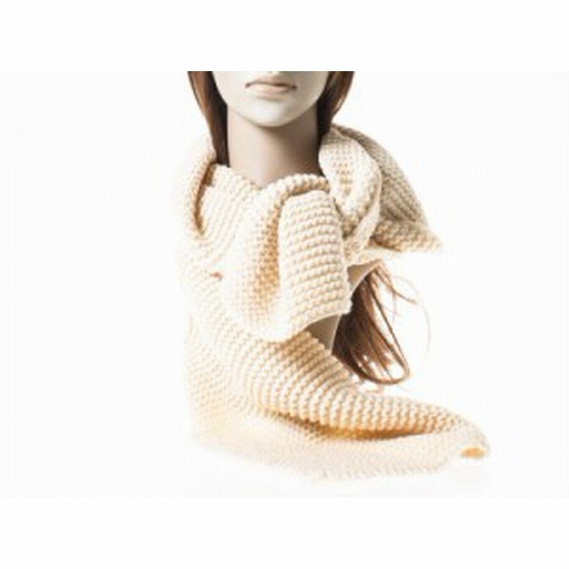 冬 ファッション 男女兼用 もこもこ 防寒対策 お洒落 手編み風 シンプル ニット ショール マフラー 0cm ベージュ 新品 送料込み 通販 Lineポイント最大1 0 Get Lineショッピング