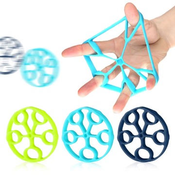 大友los1584矽膠五指訓練拉力器圓形五孔手指連心拉伸擴指手部解壓鍛煉器杰恆
