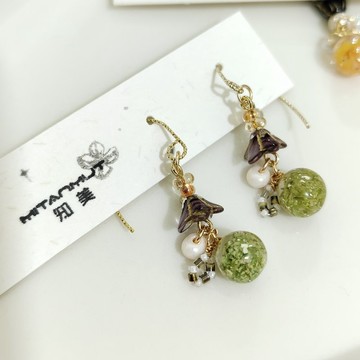 【野果】知美 Mitanmut 原創乾燥花手作 耳鉤耳夾耳飾