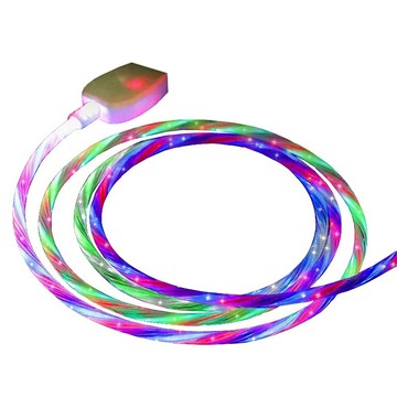 【ibits】七彩變色閃光 傳輸線 安卓 智能 斷電 LED 發光 手機 充電線 數據線 1M
