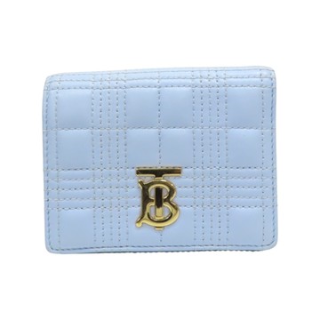 BURBERRY 巴寶莉 藍色羊皮 Lola 三折 短夾 【二手名牌BRAND OFF】