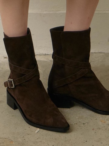 PERED MIDDLE BOOT_DARK BROWN
