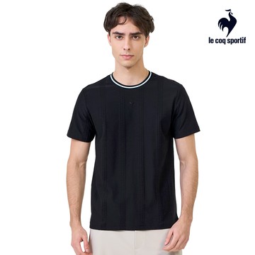 【LE COQ SPORTIF 法國公雞】男款黑色短袖T恤LWX21302