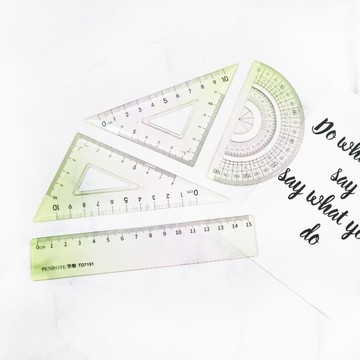 【龍品文創】筆樂 TD7191 極光套尺-綠