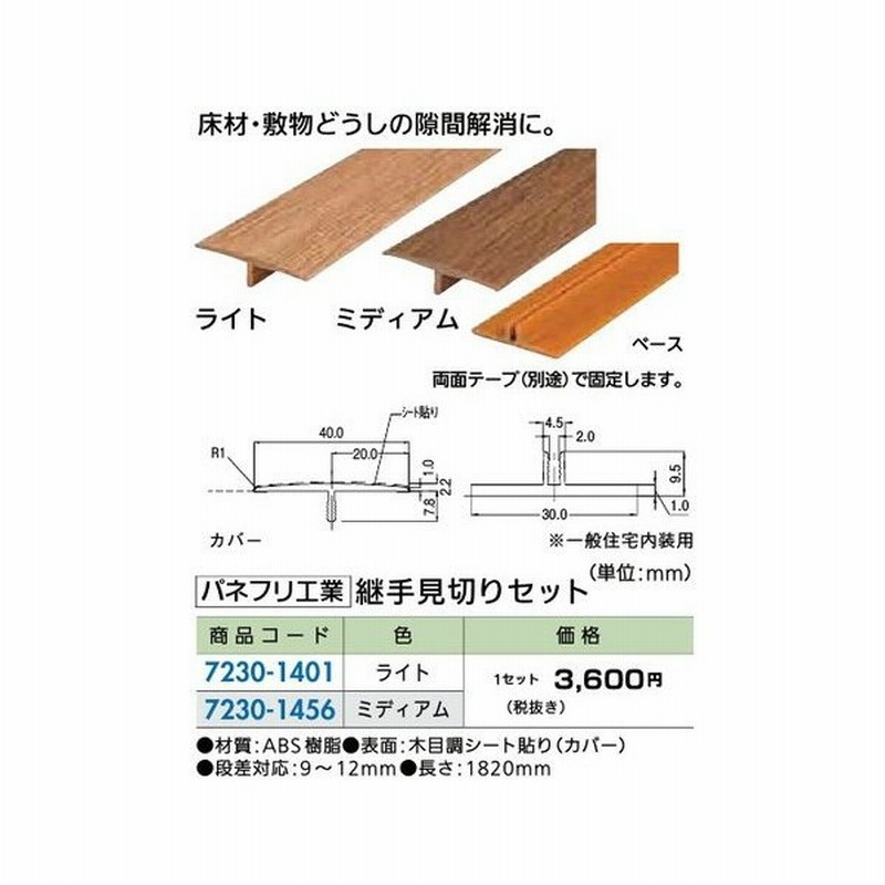 リフォーム用品 バリアフリー トイレ 壁紙 床材 巾木 見切り パネフリ工業 継手見切りセット ライト 通販 Lineポイント最大0 5 Get Lineショッピング