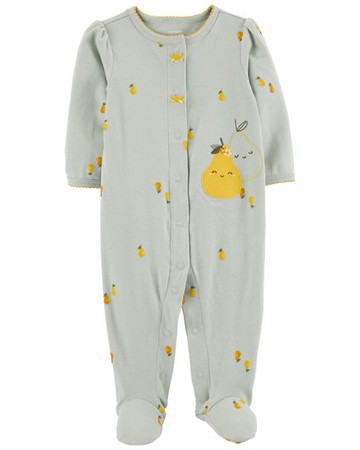 Baby Pear Snap-Up Cotton Sleep & Play