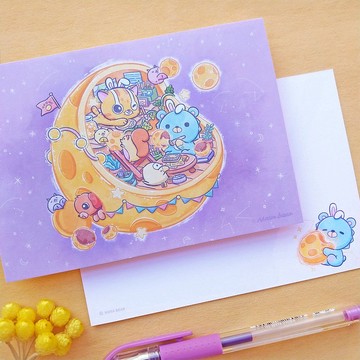-Mosabear-原創明信片-畫中秋