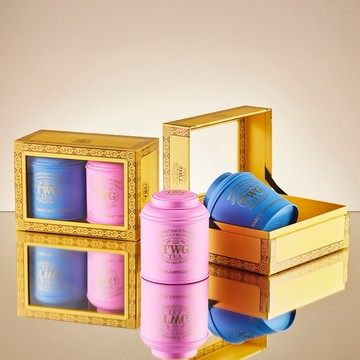 展現非凡品味【TWG Tea】茶韻雅道茗茶組 Avenue Tea Set (紳士伯爵茶130g+粉紅佛朗明哥之茶120g)｜禮物、禮盒、客製化卡片