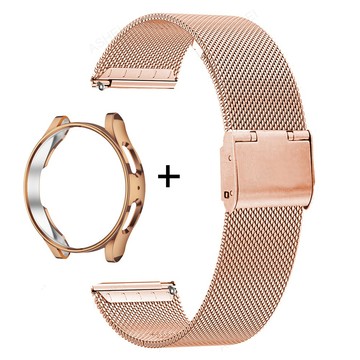 2合1 適用於 三星 Galaxy Watch 6 5 4 44mm 40mm 6 Classic 金屬錶帶 搭配保護殼