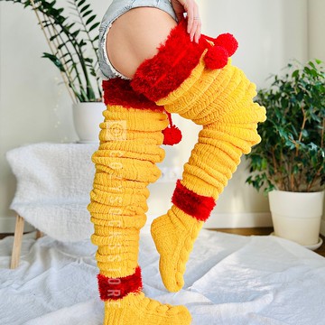 毛絨大腿聖誕長襪 過膝襪 定制居家內衣