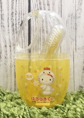 【震撼精品百貨】凱蒂貓_Hello Kitty~日本SANRIO三麗鷗KITTY 牙刷附杯-雞*01227