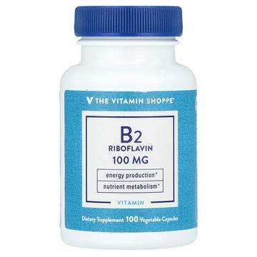The Vitamin Shoppe, 維生素 B2 核黃素，100 毫克，100 粒素食膠囊