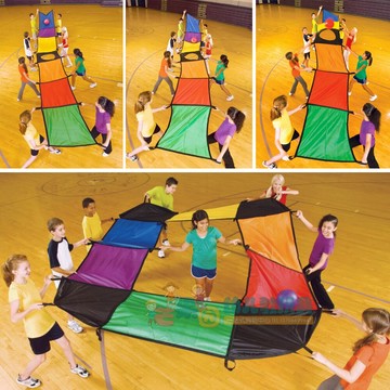 免運+開發票 幼兒園早教兒童感統訓練器材游戲玩具魔術布道戶外接拋彩虹傘器械