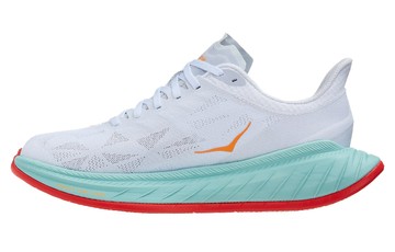 HOKA ONE ONE CARBON X 2 WHITE BLAZING ORANGE WOMENS