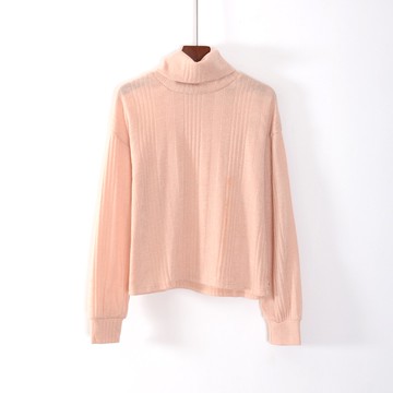 春女裝甜美直筒寬松長袖高領純色毛衣打底衫外穿潮