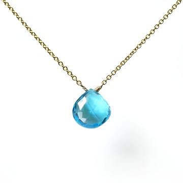 Fiorenza｜大顆頂級瑞士藍托帕石栗子切割項鍊