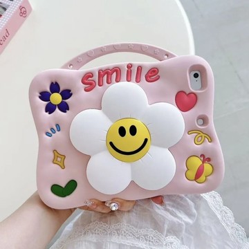 太陽花笑臉 伸縮支架 帶筆槽 平板套 適用 三星Tab A9+ A8 A7Lite T295 T225 保護套