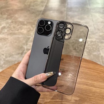云寅適用于蘋果16promax手機殼透黑色新款iPhone16plus自帶鏡頭膜15全包防摔14透明簡約13高級感12情侶男女硬