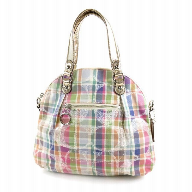 COACH【コーチ】 チェック柄 19697 ハンドバッグ キャンバス  
