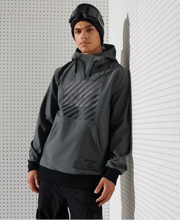 Superdry Men's Men's Sport Snow Tech Hooded Jacket Dark Grey / Charcoal Marl - Size: XS