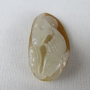 天然和田玉年年有餘項鍊#1670