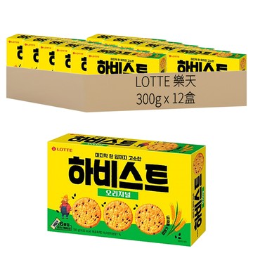 LOTTE 樂天 WELLFOOD Harvest 芝麻餅乾 原味 300g 12盒