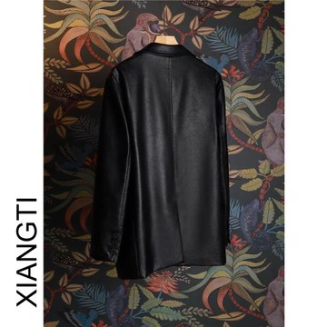 XT2025春秋新款皮衣女西裝外套港風機車黑色夾克爆款男女寬松版