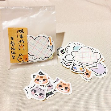 手剪貼紙包Ver.2 - 貓咪對話框 | 貓手作 | 貼紙、卡片