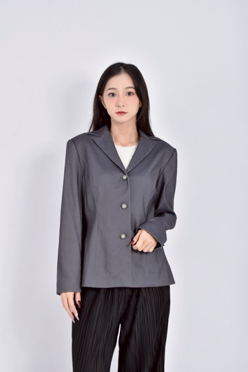 (L) dm costumer西裝排扣灰色外套