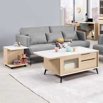 MUNA家居  朵利斯4尺岩板多功能大茶几  120X60X48cm