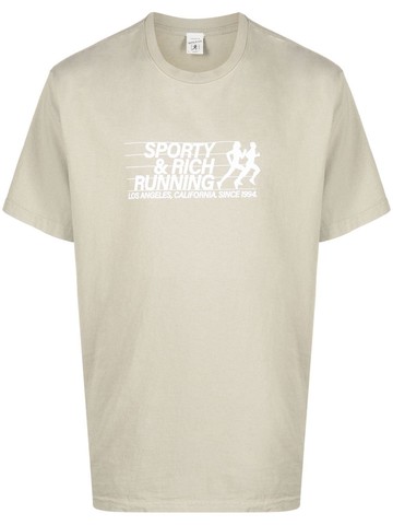 Sporty & Rich - logo-print cotton T-shirt - unisex - Cotton - S - Grey