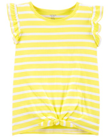 Kid Striped Tie-Front Jersey Tee