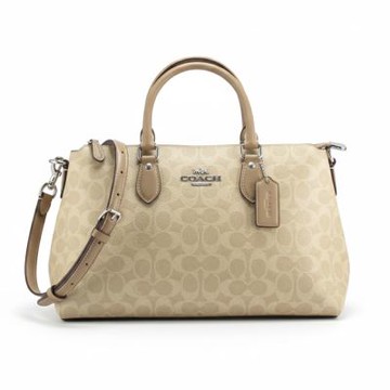 COACH GEORGIA尊貴型底部皮革手提/托特/斜背包CW422(奶茶)