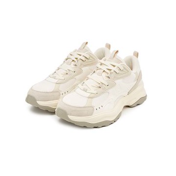 FILA官方直營 WAVY BLOCK 中性運動老爹鞋-米 4-C628Z-920