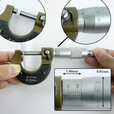 マイクロメータ 精密測定器 ケース付き 計測範囲 0.01〜25.00mm 微小な