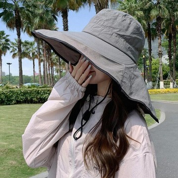 🔥 優選好物 🔥 戶外防曬帽子女 夏季遮陽帽  防紫外線大帽檐帽子  速幹護頸披肩帽  登山漁夫帽 騎車防曬帽 帽子