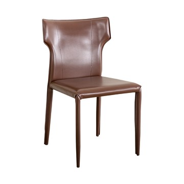 【多瓦娜】茉爾馬鞍皮餐椅-三色(休閒椅/椅凳/椅子)深咖啡色