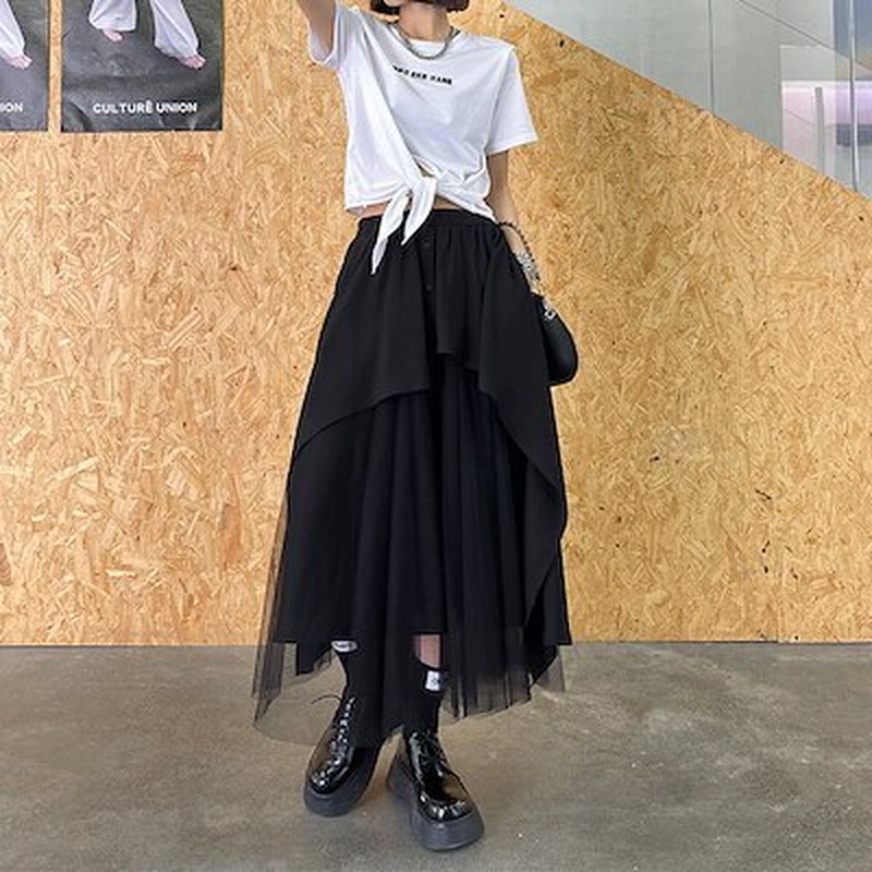 切り替え変形デザインスカート ロングスカート メッシュ フェイクレイヤード ロングスカート 9382 通販 LINEポイント最大1.0%GET | LINEショッピング 切り替え変形デザインスカート ロングスカート メッシュ フェイクレイヤード ロングスカート 9382 通販 LINEポイント最大1.0%GET | LINEショッピング