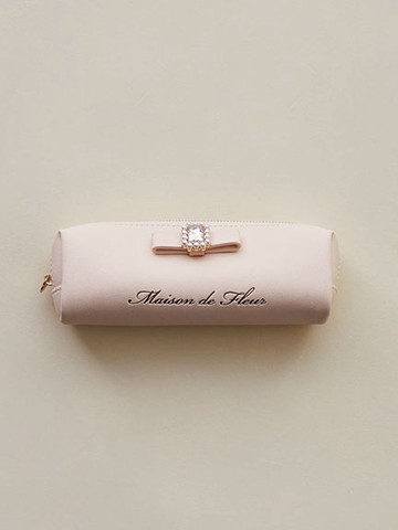 皮革質感蝴蝶結珠寶配飾長型收納袋(08000197200) - Maison de FLEUR