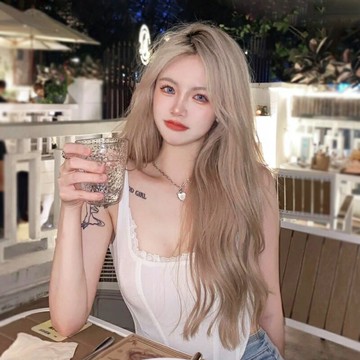【巴黎精品】長假髮整頂假髮-時尚歐美風亞麻系水波紋長捲女假髮a1bw13