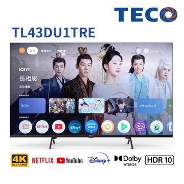 (無安裝)東元 43吋4K GoogleTV液晶顯示器 TL43DU1TRE