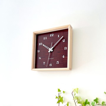 Muku square clock 4 硬楓木 木紋錶盤 (km-144HM) 掛鐘 日本製造